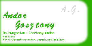 andor gosztony business card